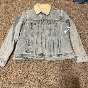 NWT Women's Old Navy Sherpa Lined Jean Jacket